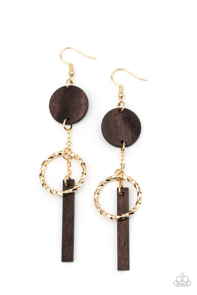 Paparazzi Accessories Raw Refinement - Brown Earring