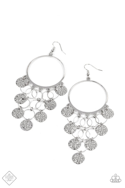 Paparazzi Accessories All CHIME High - Silver Earring