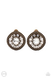 Paparazzi Accessories Dazzling Definition - Brass Clip On Earring