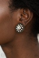 Paparazzi Accessories Dazzling Definition - Brass Clip On Earring