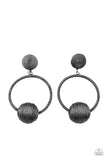Paparazzi Accessories Social Sphere - Black Earring - Life of the Party April '21