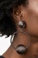 Paparazzi Accessories Social Sphere - Black Earring - Life of the Party April '21