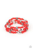 Paparazzi Accessories Here to STAYCATION - Red Bracelet