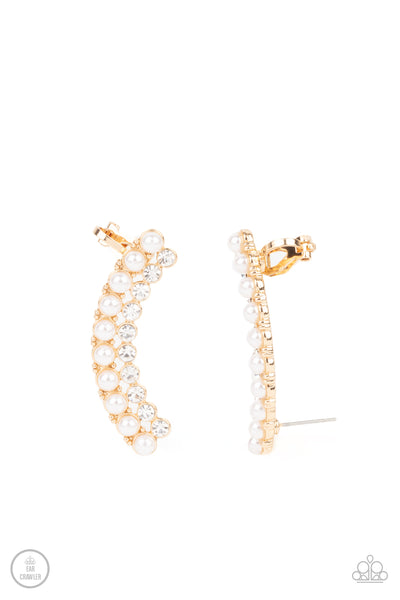 Paparazzi Accessories Doubled Down On Dazzle - Gold Ear Crawler Earring