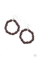 Paparazzi Accessories Living The WOOD Life - Brown Earring