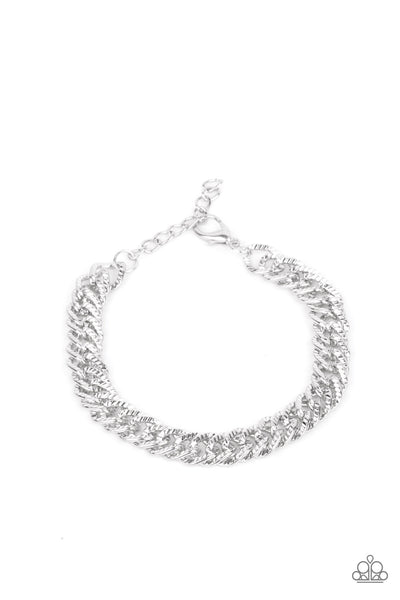 Paparazzi Accessories On The Up and UPPERCUT - Silver Bracelet