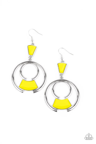 Paparazzi Accessories Deco Dancing - Yellow Earring