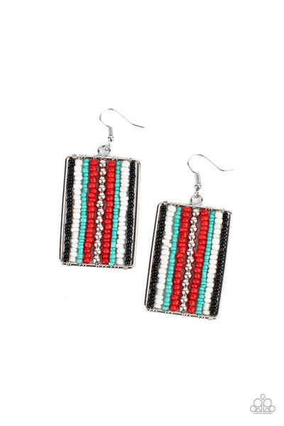 Paparazzi Accessories Beadwork Wonder - Red Earring
