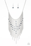 Paparazzi Accessories First Class Fringe Blue Necklace Set