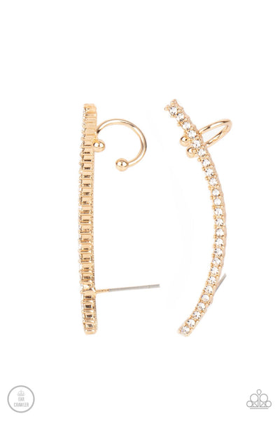 Paparazzi Accessories Sleekly Shimmering - Gold Ear Crawler Earring