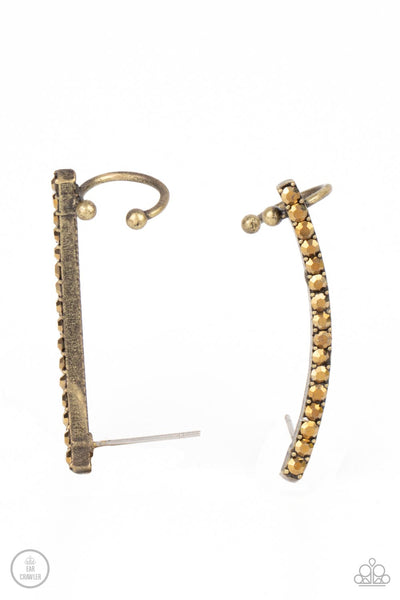 Paparazzi Accessories Give Me The SWOOP - Brass Post Earring
