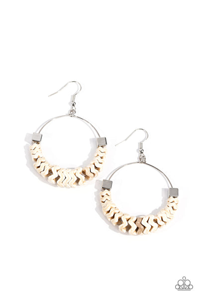 Paparazzi Accessories Capriciously Crimped - White Earring