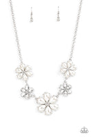 Paparazzi Accessories Fiercely Flowering - White Necklace