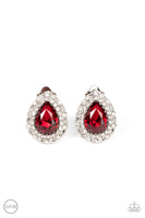 Paparazzi Accessories Haute Happy Hour - Red Clip On Earring