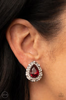 Paparazzi Accessories Haute Happy Hour - Red Clip On Earring