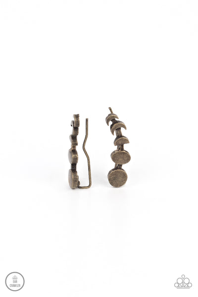 Paparazzi Accessories Its Just a Phase - Brass Earring