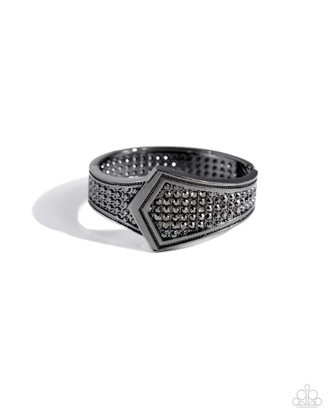Paparazzi Accessories Order of the Arrow - Black Hinged Bracelet