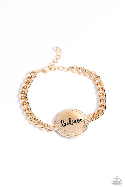 Paparazzi Accessories Hope and Faith - Gold Bracelet
