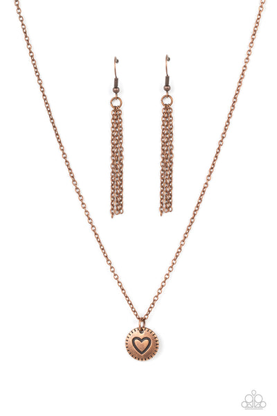 Paparazzi Accessories Stamped Sentiment - Copper Necklace