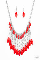 Paparazzi Accessories Venturous Vibes Red Necklace Set