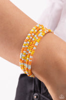 Paparazzi Accessories Coiled Candy - Yellow Bracelet