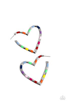 Paparazzi Accessories Striped Sweethearts - Multi Heart Earring