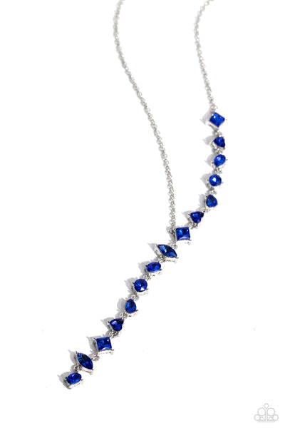 Paparazzi Accessories Diagonal Daydream - Blue Necklace