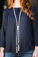 Paparazzi Accessories SCARFed for Attention Necklace Set Gunmetal
