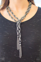 Paparazzi Accessories SCARFed for Attention Necklace Set Gunmetal