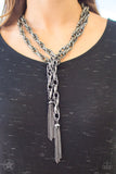 Paparazzi Accessories SCARFed for Attention Necklace Set Gunmetal