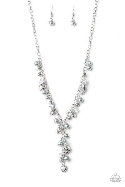 Paparazzi Accessories Vintage Heartthrob Silver Necklace Set
