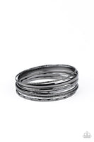 Paparazzi Accessories Top of the Heap Black / Gunmetal Bracelet