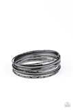 Paparazzi Accessories Top of the Heap Black / Gunmetal Bracelet