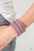 Paparazzi Accessories Rhinestone Rumble - Pink Bracelet