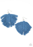 Paparazzi Accessories Macrame Mamba - Blue Earrings