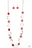 Paparazzi Accessories SHELL Your Soul Red Necklace Set