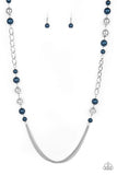 Paparazzi Accessories Uptown Talker Blue Necklace Set