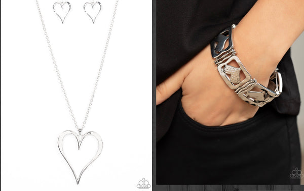 Hopelessly in Love Silver Necklace & Legendary Lovers Silver Bracelet