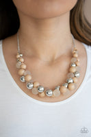 Paparazzi Accessories Bubbly Brilliance Brown Necklace Set