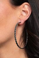 Paparazzi Accessories Infinite Twist Black Hoop Earring