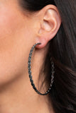 Paparazzi Accessories Infinite Twist Black Hoop Earring