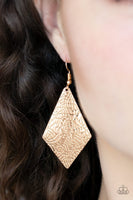 Paparazzi Accessories Texture Retreat Gold Earring