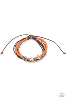 Paparazzi Accessories Raffia Remix Orange Urban Bracelet