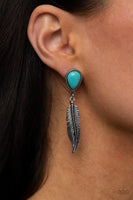 Paparazzi Accessories Totally Tran-QUILL Blue Post Earring