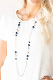 Paparazzi Accessories Uptown Talker Blue Necklace Set