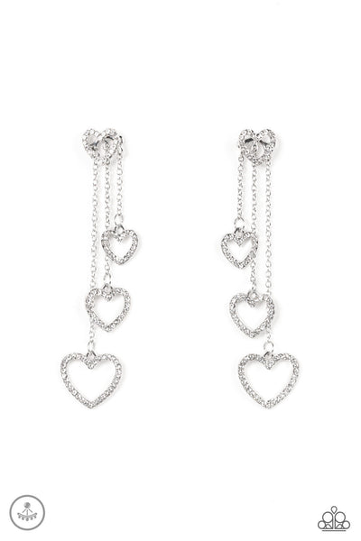 Paparazzi Accessories Falling In Love - White Earring